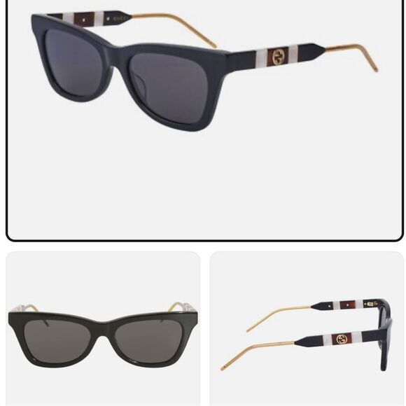 Gucci Black&Gold Mother of Pearl Sunglasses Retro main image 6